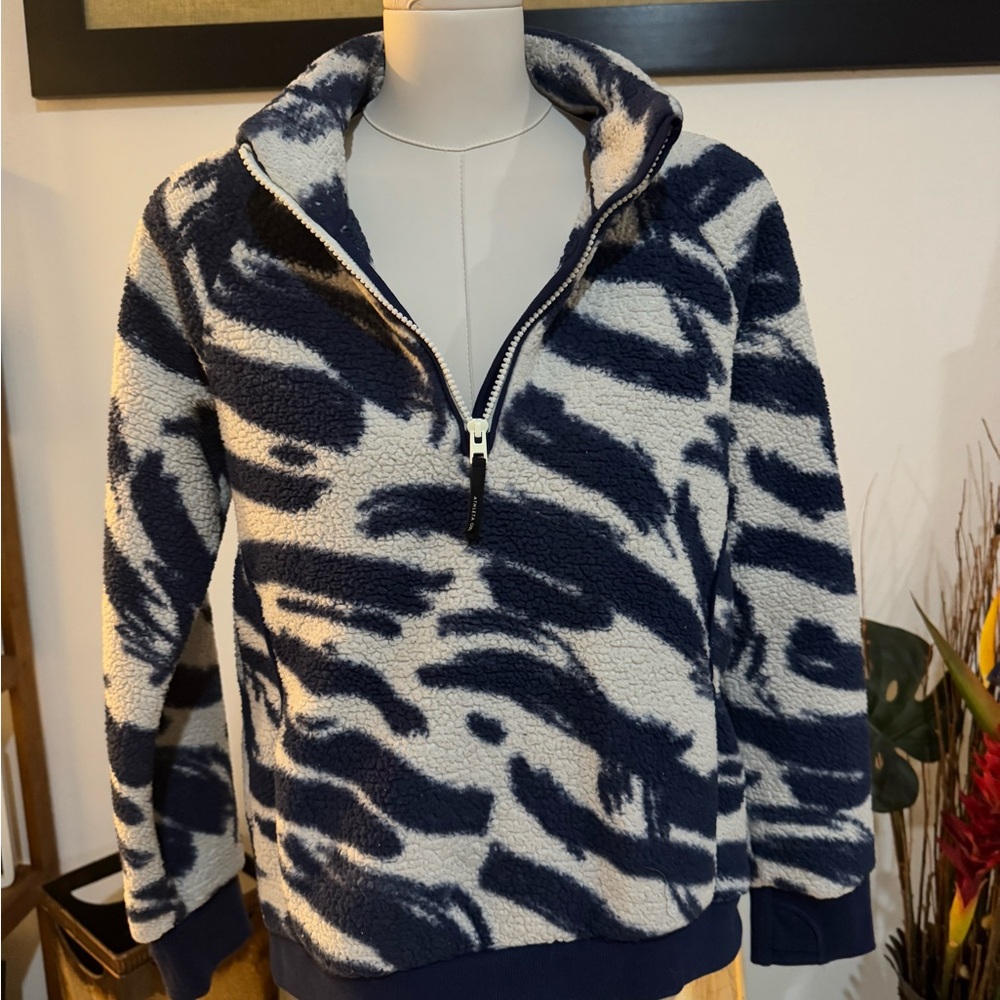 Athleta Girl Cozy Fleece Jacket XL/14 Pullover 1/4 Zip Long Sleeve Pockets - Picture 8 of 9